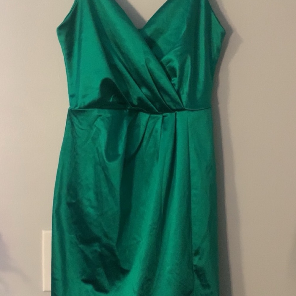 B Darlin Emerald Satin Mini Dress